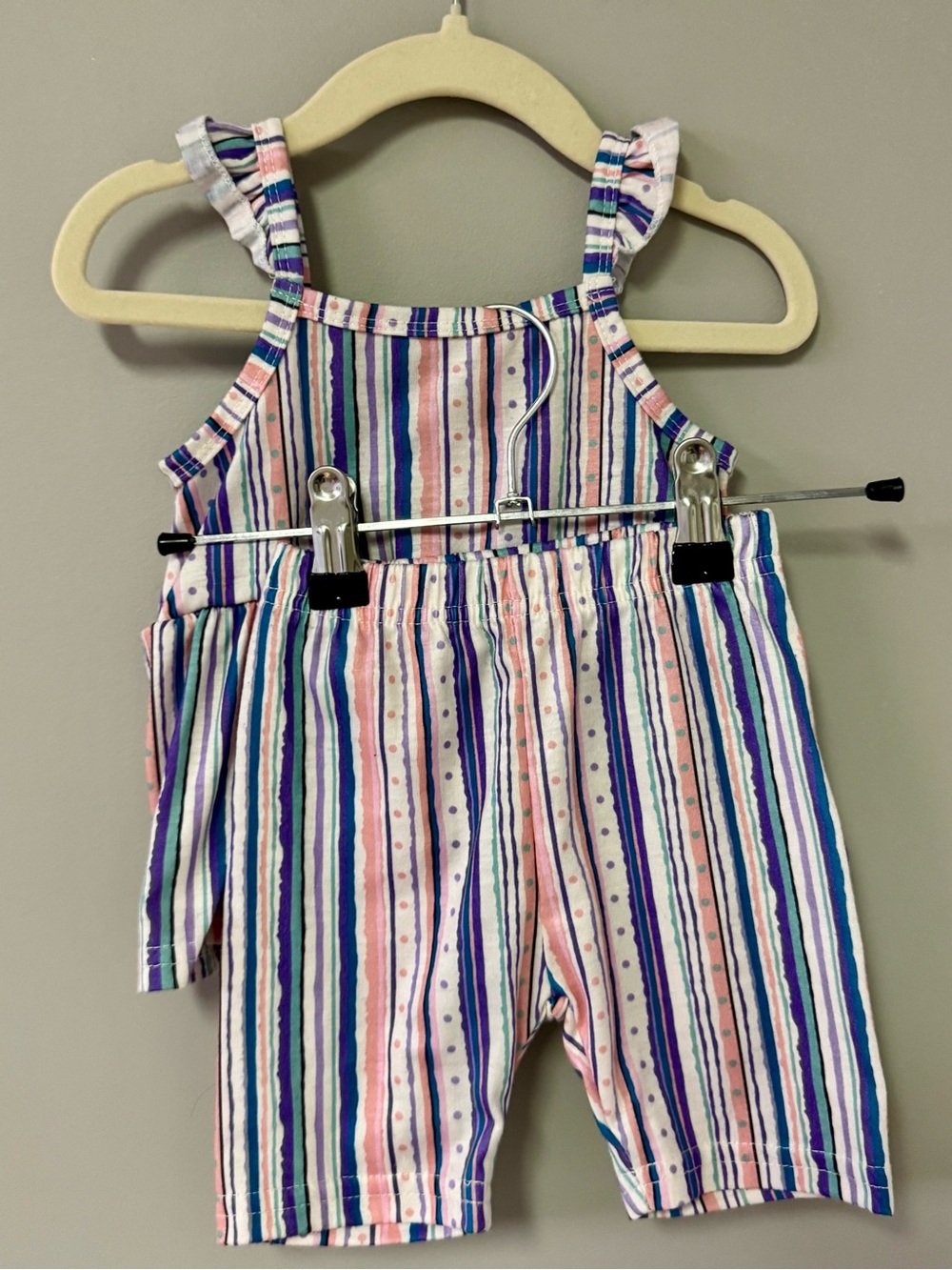 Kids Striped Pink Romper Shorts - Unbranded